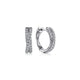 14K White Gold 15mm Diamond Criss Cross Huggie Earrings