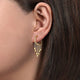 Gabriel & Co. EG14475Y4JJJ 14K Yellow Gold Huggie Earrings with Chain and Diamond Tassel Drops