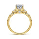 18K Yellow Gold Round Diamond Engagement Ring