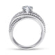 14K White Gold Round Free Form Diamond Engagement Ring