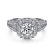 Gabriel & Co. ER10252PT4JJ Platinum Cushion Halo Round Diamond Engagement Ring