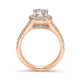 14K Rose Gold Oval Halo Diamond Engagement Ring