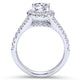 Platinum Oval Halo Diamond Engagement Ring