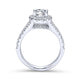 18K White Gold Oval Halo Diamond Engagement Ring