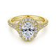 14K Yellow Gold Oval Halo Diamond Engagement Ring