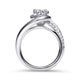 14K White Gold Round Bypass Diamond Engagement Ring