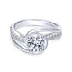 18K White Gold Round Bypass Diamond Engagement Ring