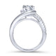 18K White Gold Round Bypass Diamond Engagement Ring