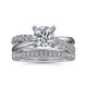 Gabriel & Co. ER10439W44JJ 14K White Gold Round Twisted Diamond Engagement Ring