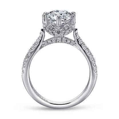 18K White Gold Round Diamond Engagement Ring