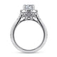 Vintage Inspired 14K White Gold Round Halo Diamond Engagement Ring