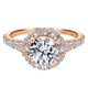 18K Rose Gold Round Halo Diamond Engagement Ring