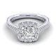 Gabriel & Co. ER11585W44JJ Vintage Inspired 14K White Gold Round Halo Diamond Engagement Ring