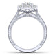 Gabriel & Co. ER11585W44JJ Vintage Inspired 14K White Gold Round Halo Diamond Engagement Ring