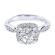 14K White Gold Round Halo Diamond Engagement Ring