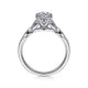 Gabriel & Co. ER11721R4PT4JJ Vintage Inspired Platinum Round Split Shank Diamond Engagement Ring