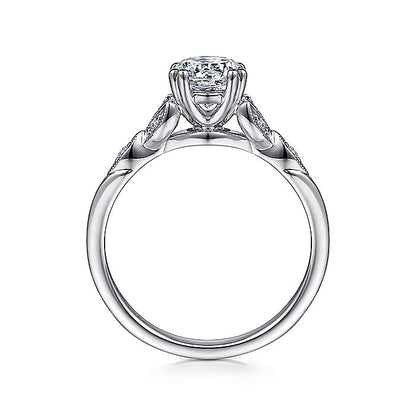 Gabriel & Co. ER11721R4W44JJ 14K White Gold Round Diamond Engagement Ring