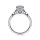 Gabriel & Co. ER11721R4W44JJ 14K White Gold Round Diamond Engagement Ring