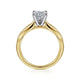 14K White-Yellow Gold Round Diamond Channel Set Engagement Ring