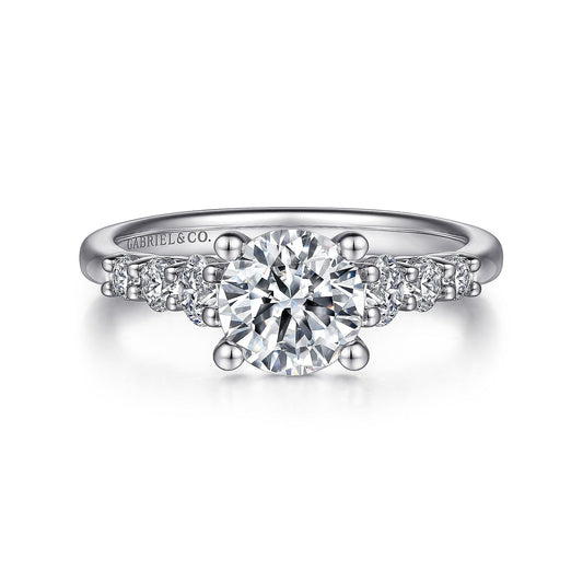 14K White Gold Round Diamond Engagement Ring