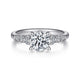 14K White Gold Round Diamond Engagement Ring