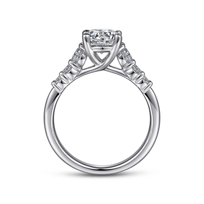 14K White Gold Round Diamond Engagement Ring