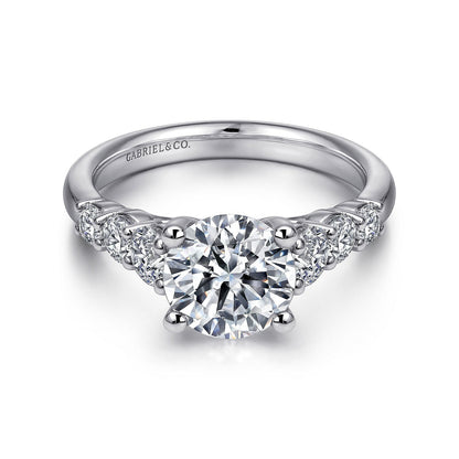 14K White Gold Round Diamond Engagement Ring