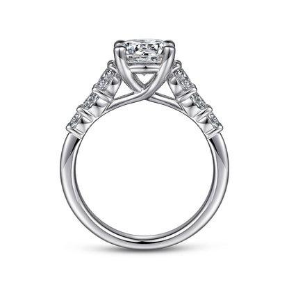 14K White Gold Round Diamond Engagement Ring
