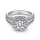 Platinum Round Double Halo Round Double Halo Diamond Channel Set Engagement Ring