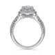 Platinum Round Double Halo Round Double Halo Diamond Channel Set Engagement Ring