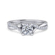 Platinum Round Diamond Twisted Shank Engagement Ring