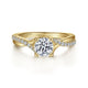 14K Yellow Gold Round Diamond Engagement Ring