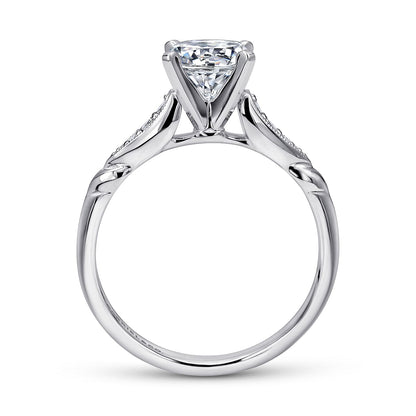 14K White Gold Round Diamond Engagement Ring