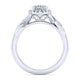 Gabriel & Co. ER11828O6W44JJ Vintage Inspired 14K White Gold Oval Halo Diamond Engagement Ring