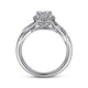 Gabriel & Co. ER11828R3W44JJ Vintage Inspired 14K White Gold Round Halo Diamond Engagement Ring