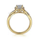 Gabriel & Co. ER11828R3Y44JJ Vintage Inspired 14K Yellow Gold Round Halo Diamond Engagement Ring