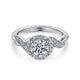 Gabriel & Co. ER11828R4W44JJ Vintage Inspired 14K White Gold Round Halo Diamond Engagement Ring