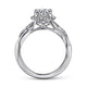 Gabriel & Co. ER11828R4W44JJ Vintage Inspired 14K White Gold Round Halo Diamond Engagement Ring
