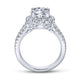 14K White-Rose Gold Round Halo Diamond Engagement Ring