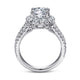 18K White-Rose Gold Round Halo Diamond Engagement Ring