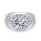 14K White Gold Round Halo Diamond Engagement Ring