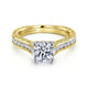 14K White-Yellow Gold Round Diamond Channel Set Engagement Ring