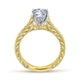 14K White-Yellow Gold Round Diamond Channel Set Engagement Ring