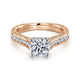 14K White-Rose Gold Round Diamond Channel Set Engagement Ring