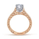14K White-Rose Gold Round Diamond Channel Set Engagement Ring