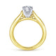 14K White-Yellow Gold Round Diamond Channel Set Engagement Ring