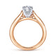 14K White-Rose Gold Round Diamond Channel Set Engagement Ring
