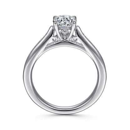 14K White Gold Round Diamond Channel Set Engagement Ring