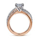 Gabriel & Co. ER12337O6T44JJ 14K White-Rose Gold Oval Diamond Free Form Engagement Ring