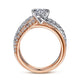 Gabriel & Co. ER12337R4T44JJ 14K White-Rose Gold Round Diamond Engagement Ring